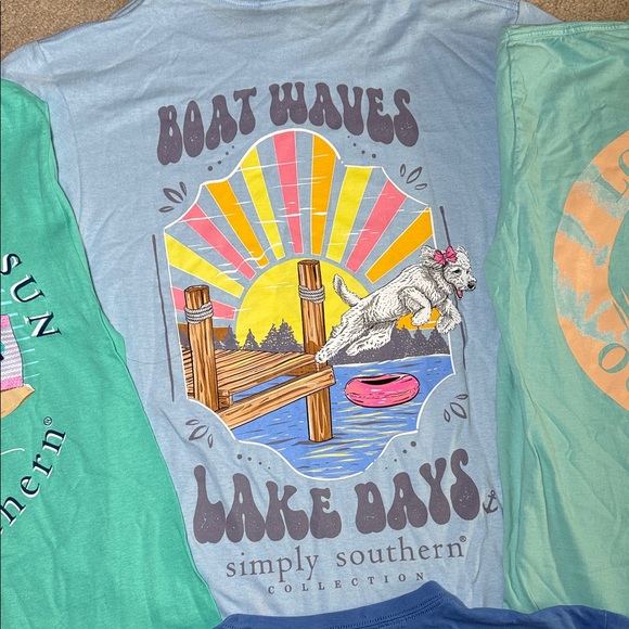 Simply Southern Blue and Green T-Shirt Set - Picture 5 of 6